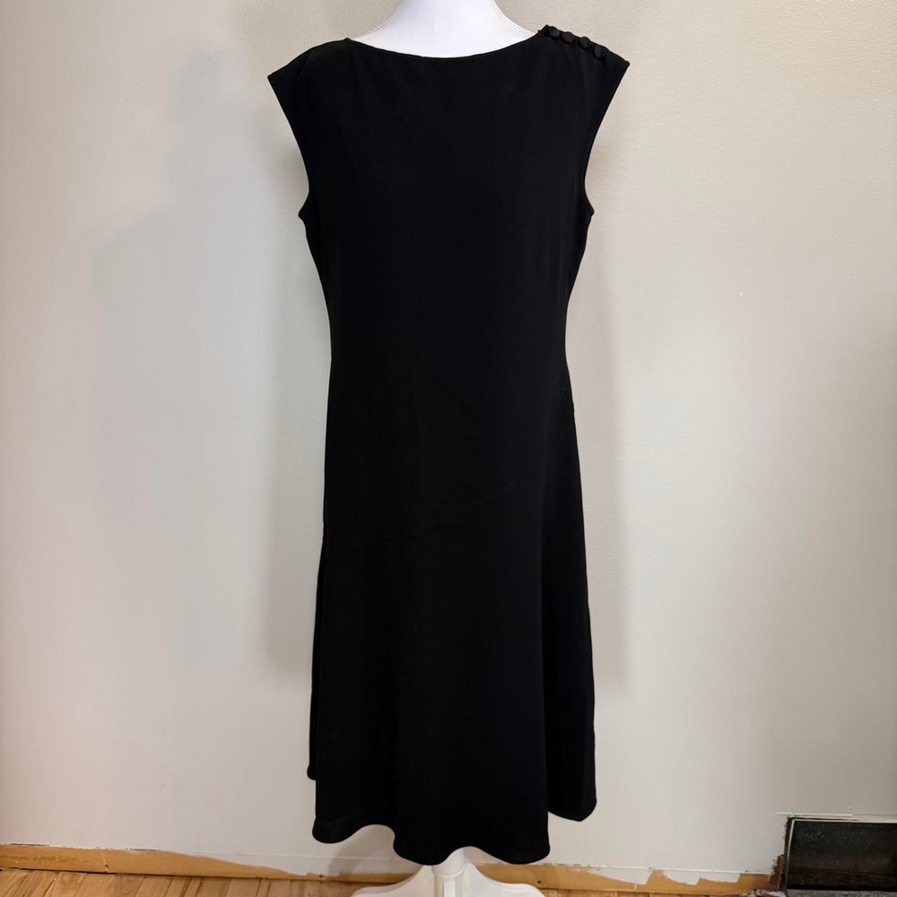 Lauren Ralph Lauren Sleeveless Midi Dress Black Womens 10 Corpcore Business